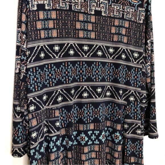 MISA Los Angeles navy blue geometric graphic print shift dress size 1X - Picture 3 of 15